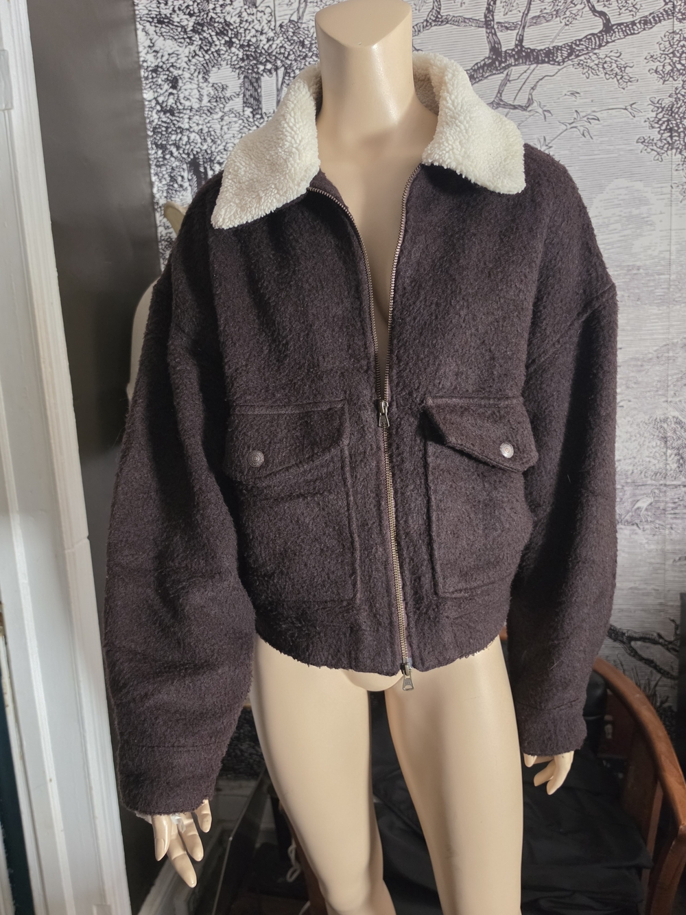 Levi's Premium Baby Bubble Wool Trucker Sherpa Jacket Brown XL EUC